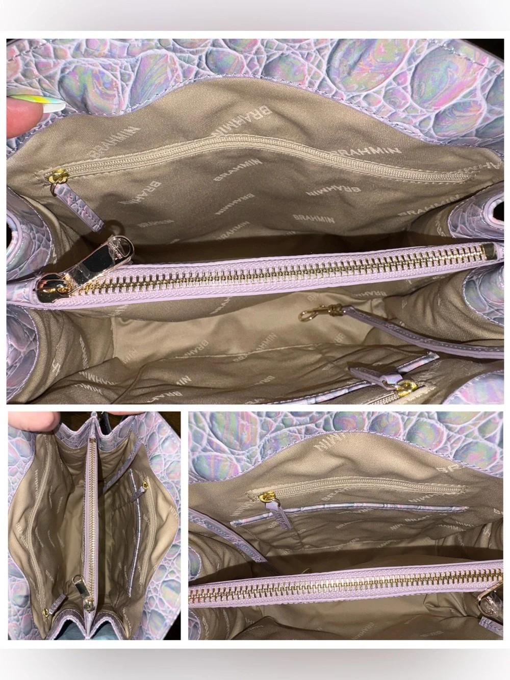 Brahmin EUC Rosetta - Lavender Dewdrop - Iridescent - Exclusive Design